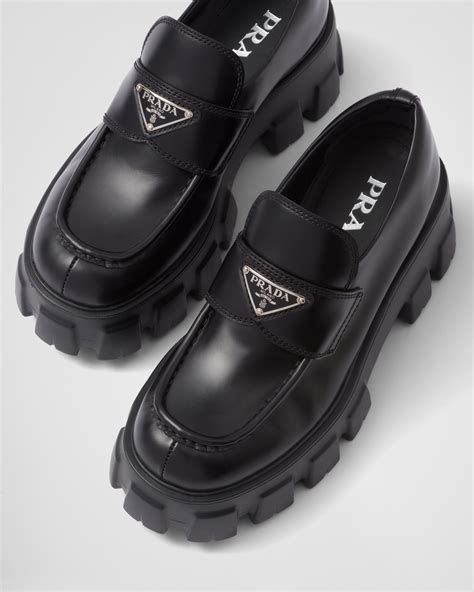 prada monolith lug-sole loafers|Prada monolith loafers second hand.